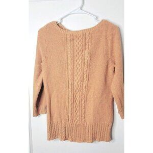 Lauren Ralph Lauren Womens Sparkly Gold Sweater Size Medium Cable Knit Boat Neck